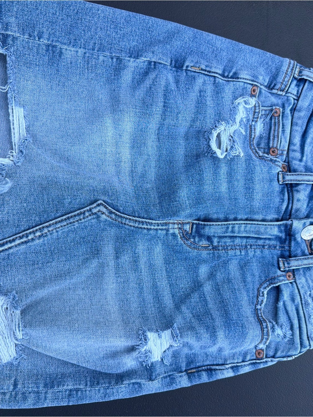 American Eagle Outfitters Light Blue Distressed Skirt